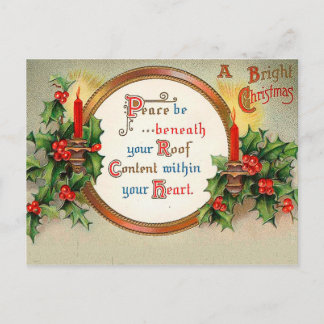 Vintage Christmas - A Bright Christmas Holiday Postcard