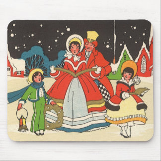 Vintage Christmas, a Family Singing Music Carols Mouse Pad