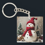 Vintage Christmas - Acrylic Square Keychain<br><div class="desc">Vintage Christmas - Acrylic Square Keychain
Design 02
A perfect little gift!</div>
