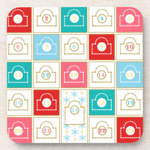 Vintage Christmas Advent Calendar Coaster