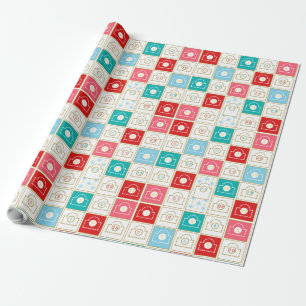 Vintage Christmas Advent Calendar Wrapping Paper