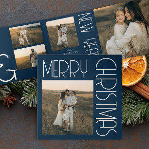 Vintage Christmas Aesthetic Customised Navy Blue Tri-Fold Programme