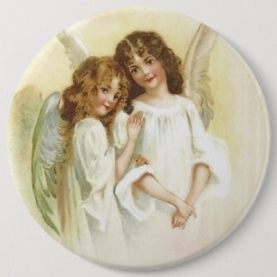 Vintage Christmas Angel 6 Cm Round Badge