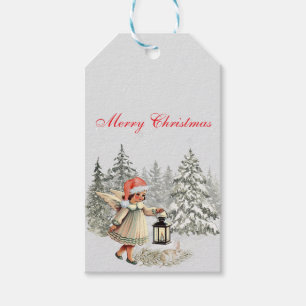  Vintage Christmas Angel and Rabbit Gift Tags