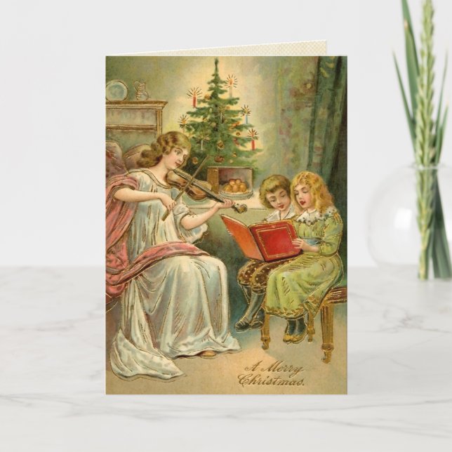 Vintage Christmas Angel Card (Front)