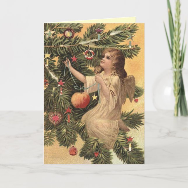 Vintage Christmas Angel Card (Front)