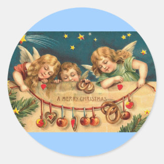 Vintage Christmas - Angel Children Classic Round Sticker