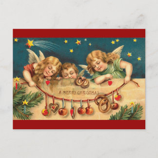 Vintage Christmas - Angel Children Holiday Postcard