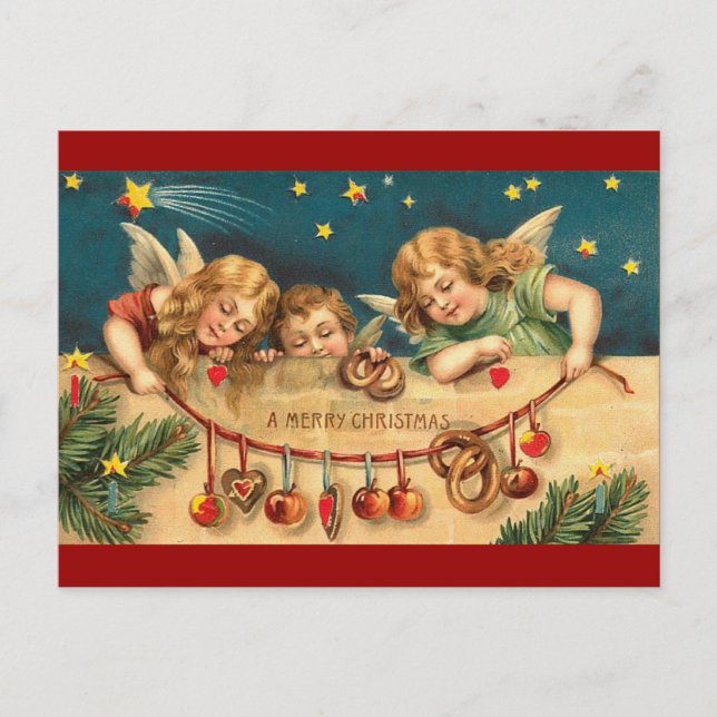Vintage Christmas - Angel Children Holiday Postcard (Front)