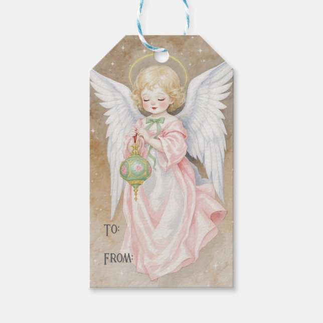 Vintage Christmas Angel Gift Tag (Front)