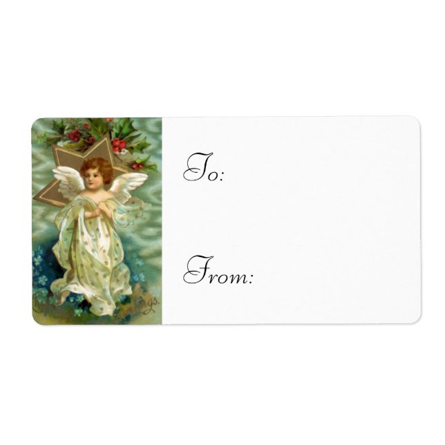 Vintage Christmas Angel Gift Tags (Front)