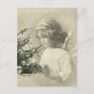 Vintage Christmas angel girl postcard