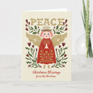 Vintage Christmas Angel Holiday Card