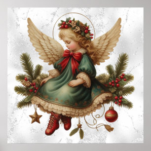 Vintage Christmas Angel Poster