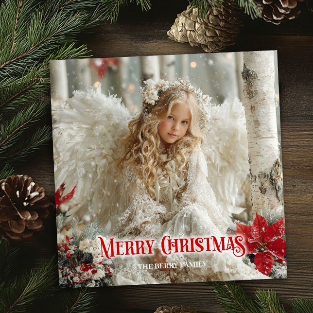 Vintage Christmas angel red and gold festive card (Vintage Christmas angel red and gold festive greeting card

)