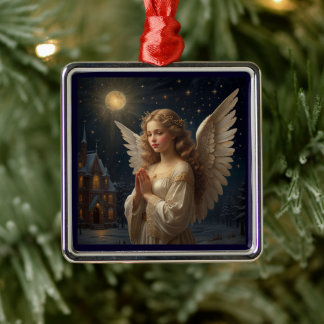 Vintage Christmas Angel Starry Night Metal Tree Decoration