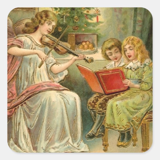 Vintage Christmas Angel Stickers (Front)