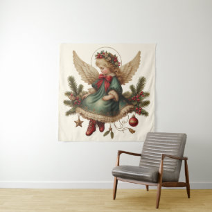 Vintage Christmas Angel Tapestry