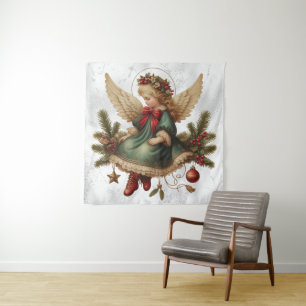 Vintage Christmas Angel Tapestry