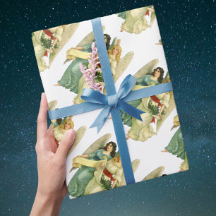 Vintage Christmas, Angelic Victorian Angels Wrapping Paper