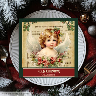 Vintage Christmas Angels Chic Holiday Napkin Style
