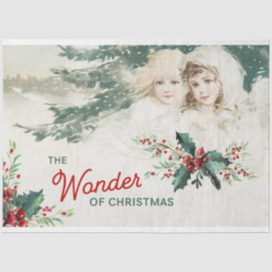 Vintage Christmas Angels Decoupage Tissue Paper