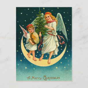 Vintage Christmas Angels Postcard