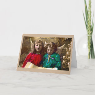 Vintage Christmas Angels Singing Greeting Card