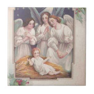 Vintage Christmas Angels Tile