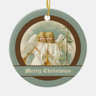 Vintage Christmas angels with bugles ornaments