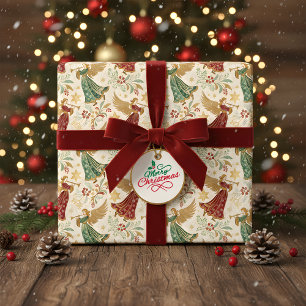 Vintage Christmas Angels Wrapping Paper