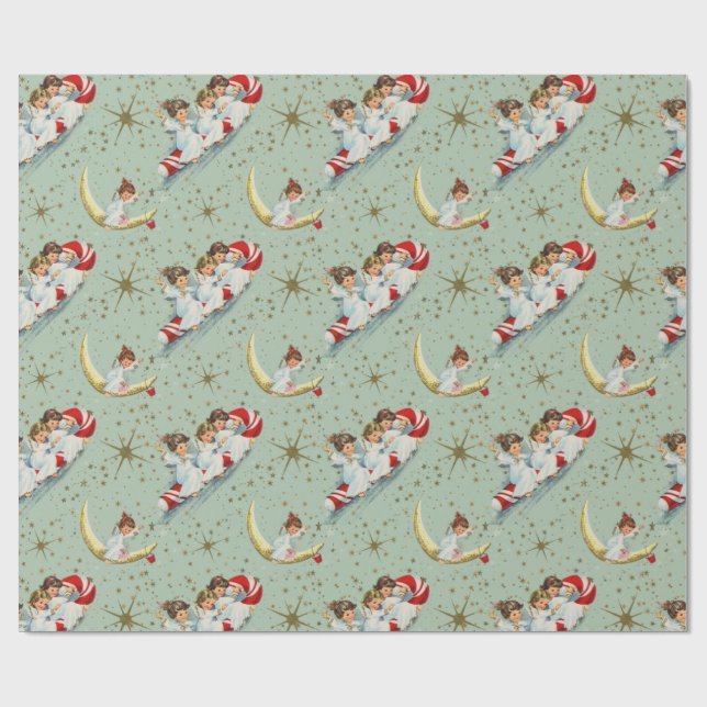 Vintage Christmas Angels  Wrapping Paper (Flat)