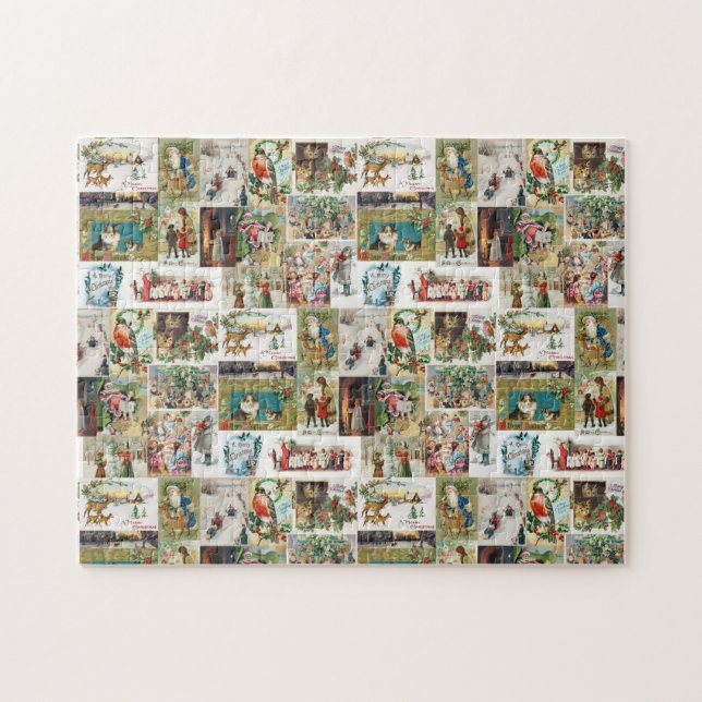 Vintage Christmas Antique Collage Xmas   Jigsaw Puzzle (Horizontal)