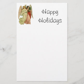 Vintage Christmas, Antique Victorian Angel Die Cut Stationery