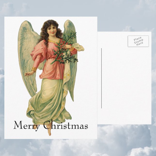 Vintage Christmas, Antique Victorian Angel Holiday Postcard (Creator Uploaded)