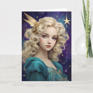 Vintage Christmas Art Angel Custom Message Card