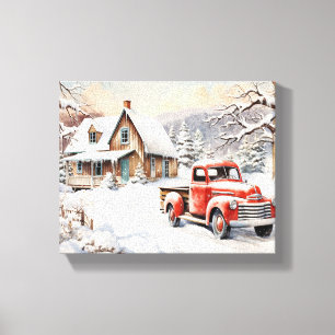 Vintage Christmas Art Canvas Print