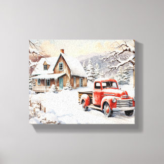 Vintage Christmas Art Canvas Print