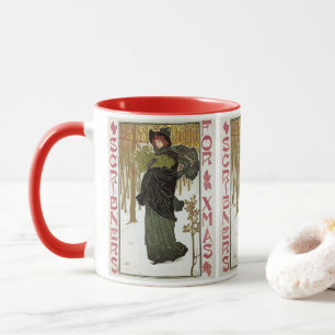 Vintage Christmas Art Nouveau Scribners Cover 1895 Mug