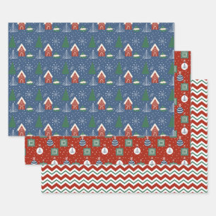 Vintage Christmas Assorted Wrapping Paper Sheet
