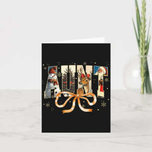 Vintage Christmas Aunt Snowman Santa Xmas Tree Rei Card