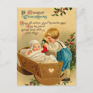 Vintage Christmas Baby Postcard
