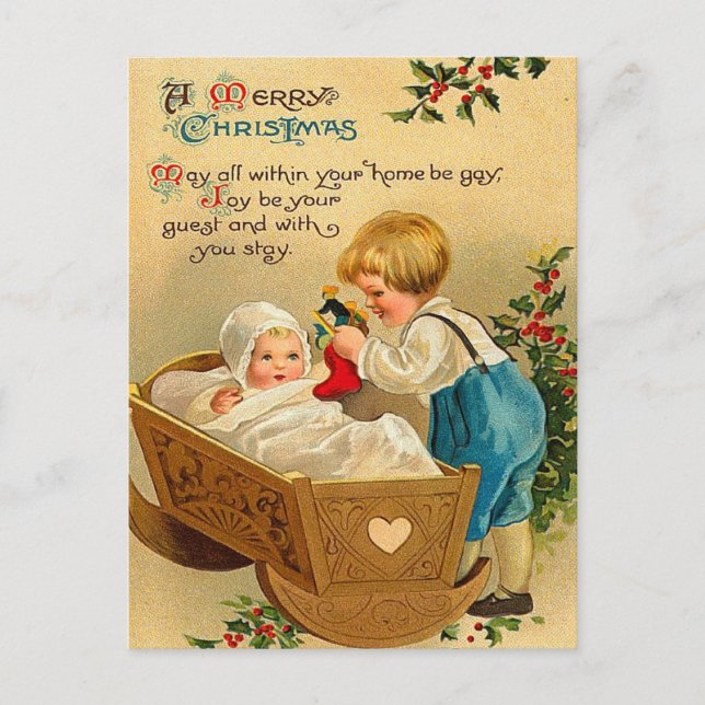 Vintage Christmas Baby Postcard (Front)