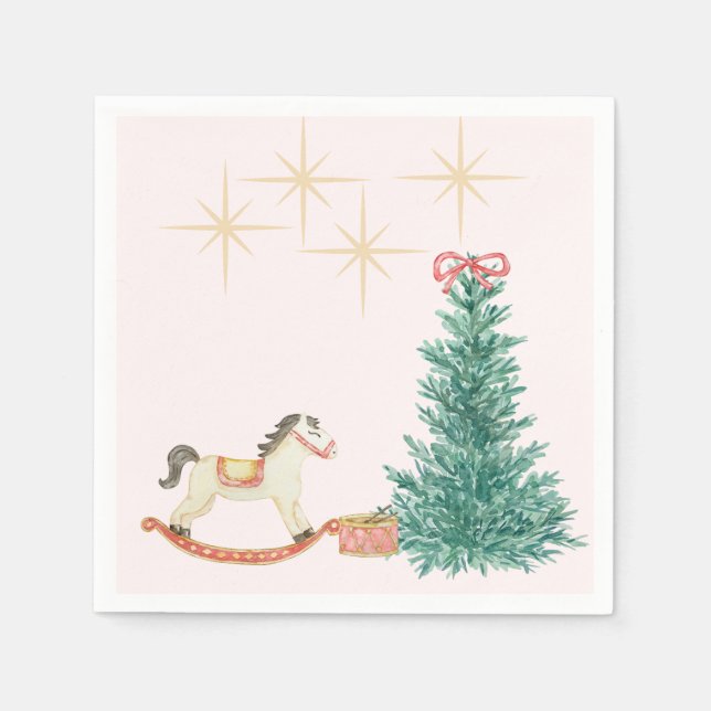 Vintage Christmas Baby Shower Invitation Napkin (Front)