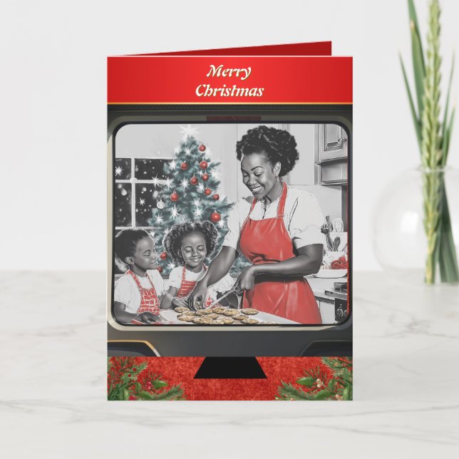 Vintage christmas Baking Holiday Card (Front)
