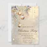 Vintage Christmas Balls Gold Christmas Party  Invitation<br><div class="desc">An elegant holiday party invitation featuring a vintage Christmas balls on gold background. These beautiful Christmas invitations are perfect for Christmas dinner party invitations, holiday gift exchange invitations, Christmas fundraisers, holiday ball invitations, and other events held during the month of December. Just use the template fields to add your own...</div>