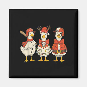 Vintage Christmas Baseball Goose Merry Christmas B Magnet