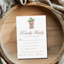 Vintage Christmas Bell Minimalist Holiday Wedding