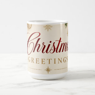 Vintage Christmas Bell Pine Branch Christmas style Coffee Mug