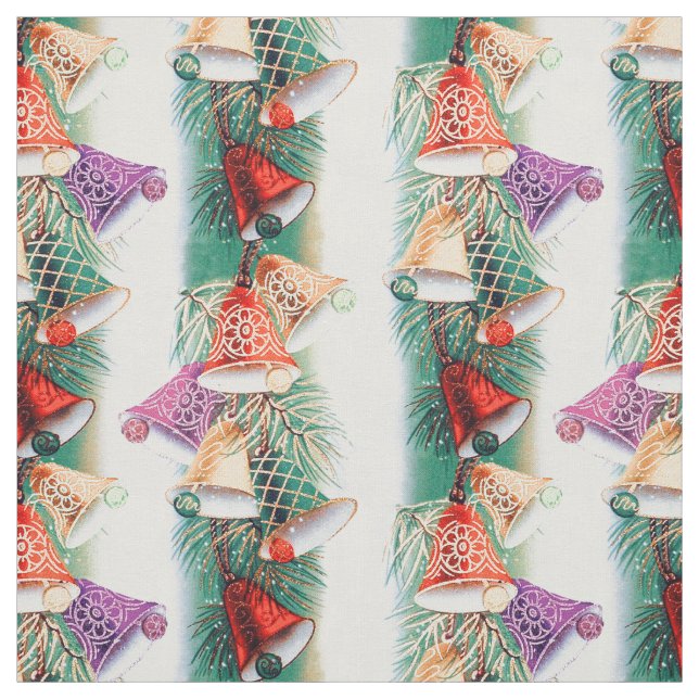 Vintage Christmas Bells Fabric (Swatch)